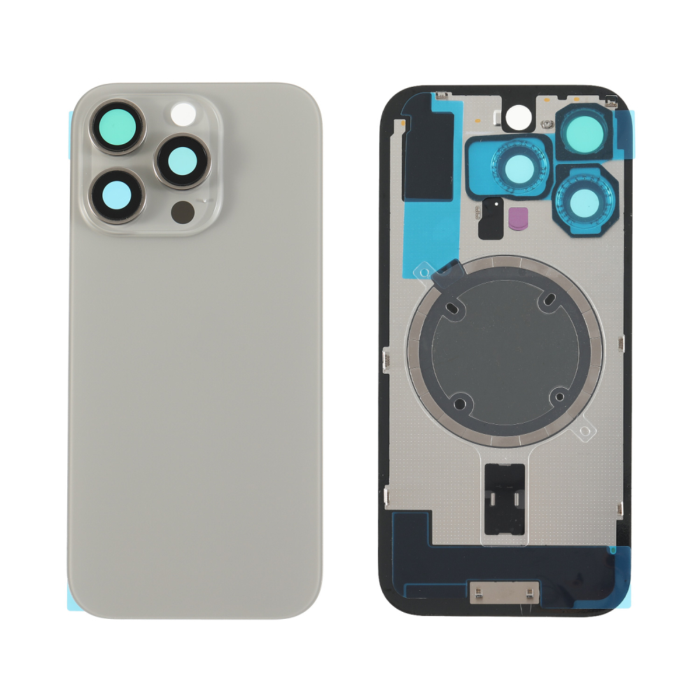 Capac spate sticla iPhone 16 Pro cu magnet, fara NFC, culoare Natural Titanium [1]