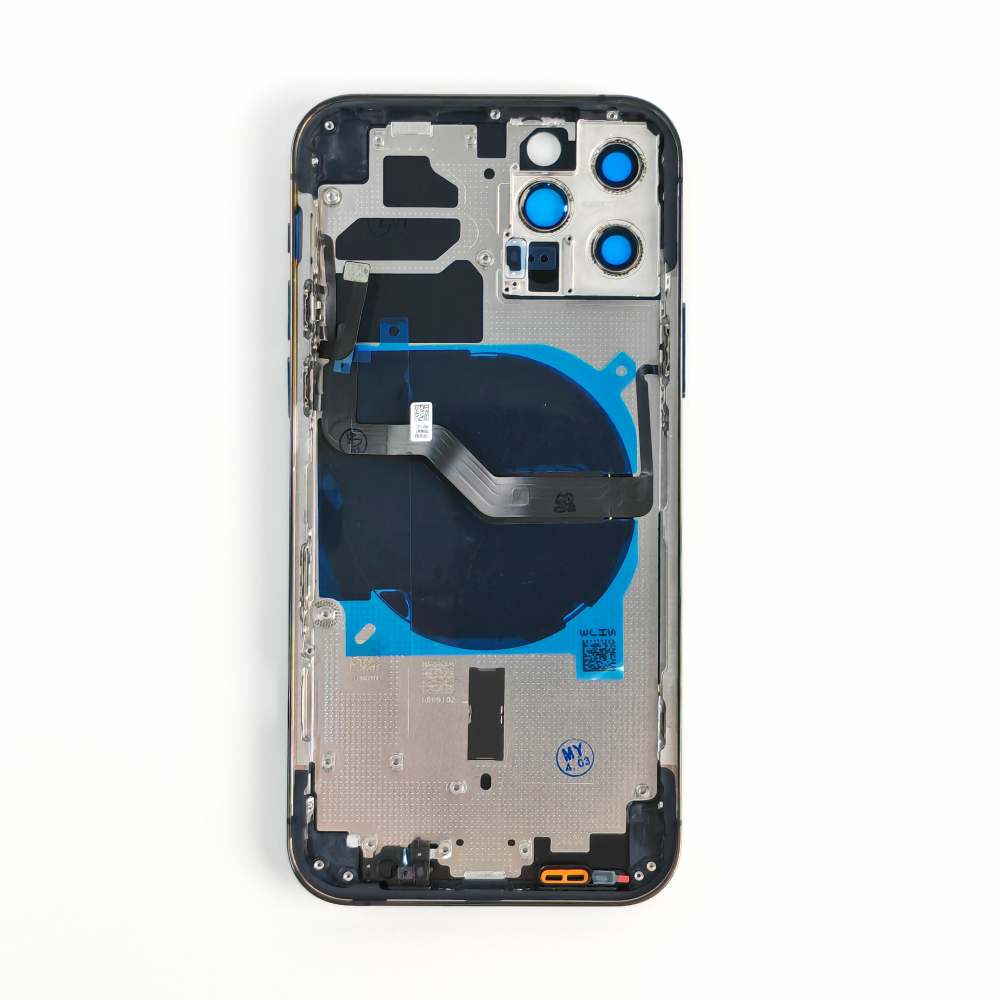 Carcasa completa si capac pentru iPhone 12 Pro cu sim tray si flex, Refurbish Top Quality, Graphite [2]