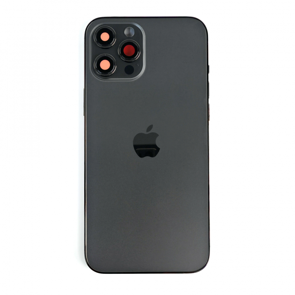 Carcasa completa si capac pentru iPhone 12 Pro Max cu sim tray si flex, Refurbish Top Quality, Graphite [1]