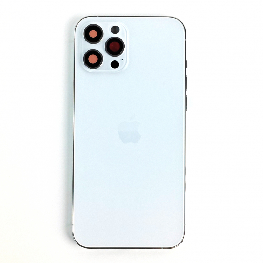Carcasa completa si capac pentru iPhone 12 Pro Max cu sim tray si flex, Refurbish Top Quality, Silver [1]