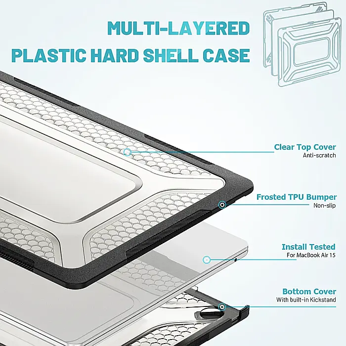 Carcasa de protectie pentru laptop Apple MacBook Air A1932, A2337 - Hard Shell Black [4]