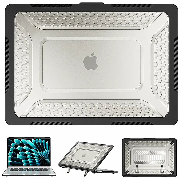Carcasa de protectie pentru laptop Apple MacBook Air A1932, A2337 - Hard Shell Black [2]