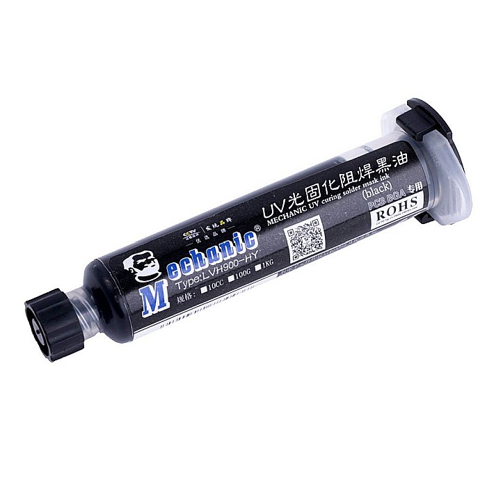 Cerneala, vopsea cu intarire UV Mechanic UVH900-HY 10g pentru BGA, PCB, Negru [2]