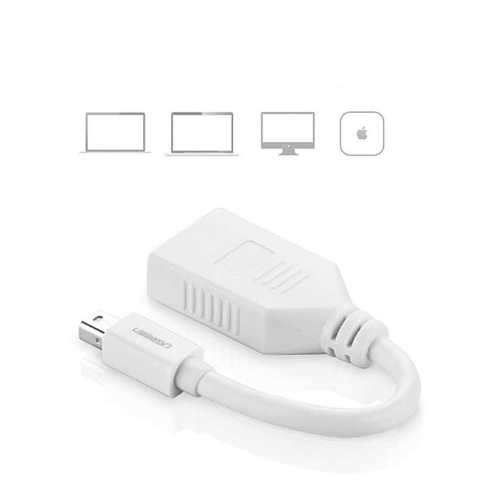 Convertor Mini DisplayPort la DisplayPort 4k@2k, 15cm - Ugreen (10445) - White [6]