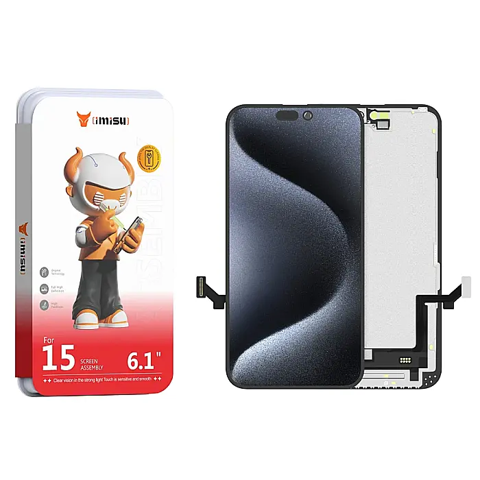 Display cu Touchscreen iPhone 15, iMisu Prime incell (Suporta IC Transplant), Varianta completa cu rama [2]