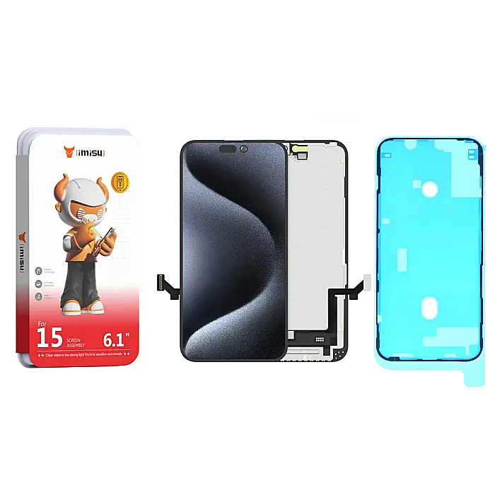 Display cu Touchscreen iPhone 15, iMisu Prime incell (Suporta IC Transplant), Varianta completa cu rama [3]