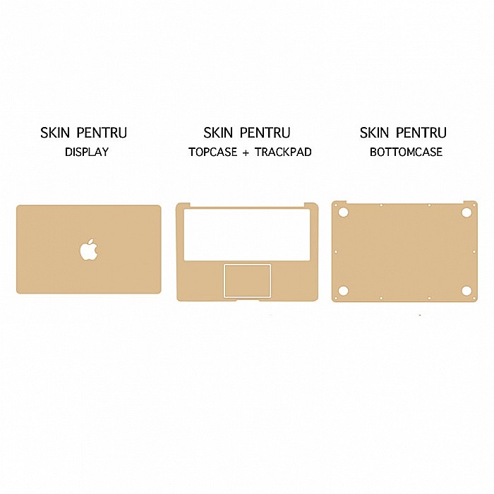 Folie protectie, Skin pentru MacBook Retina 12 inch 2015 - 2017 Gold [2]