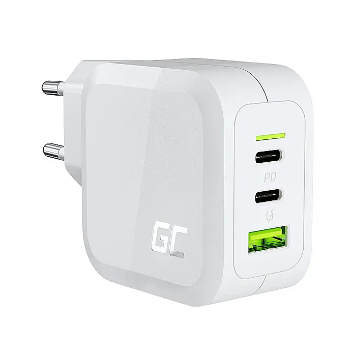 Charger, incarcator retea 240V, Green Cell, 65W GaN GC PowerGan, Fast Charging, Porturi: USB, 2x Type-C [1]