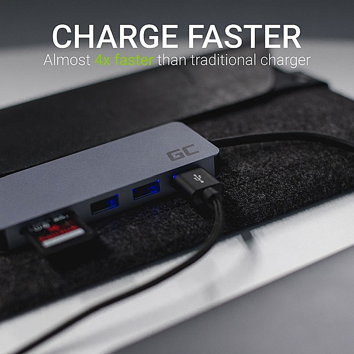 Docking Station Type-C 7in1 - Porturi: USB 3.0, 2x USB 2.0, HDMI, SD, MicroSD Card Reader, Negru [3]