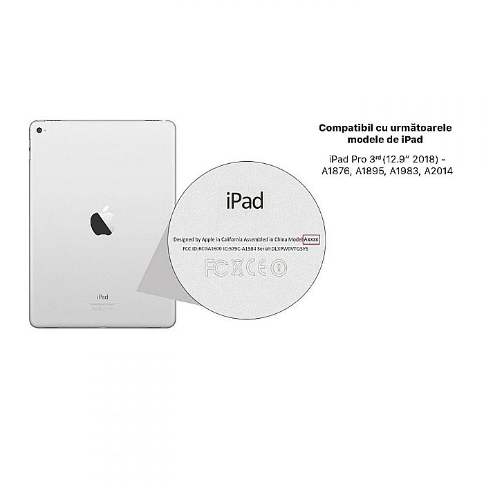 Husa Flip Magnetica cu suport Stylus Pen pentru iPad Pro 12.9 Inch 2018 - Roz [10]