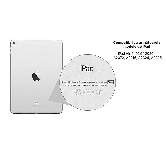 Husa Magnetica cu spate acrilic, colturi intarite si suport Stylus pentru iPad Air 4 10.9 - Haze Blue [2]