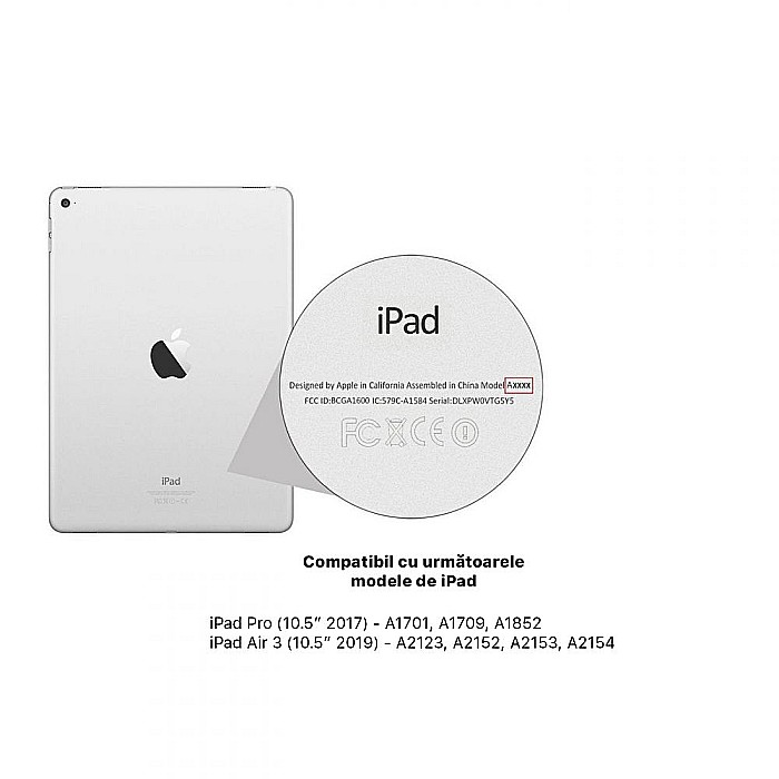 Husa Magnetica cu spate transparent, colturi intarite pentru iPad Air 3, Pro 10.5 Inch - Auriu [10]