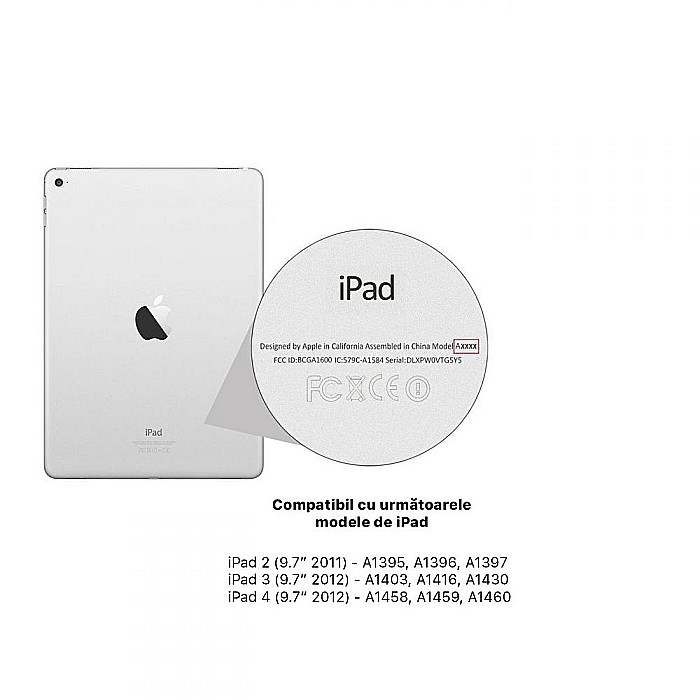 Husa Magnetica cu spate transparent, colturi intarite pentru iPad 2, 3, 4 9.7 Inch - Rose Gold [2]