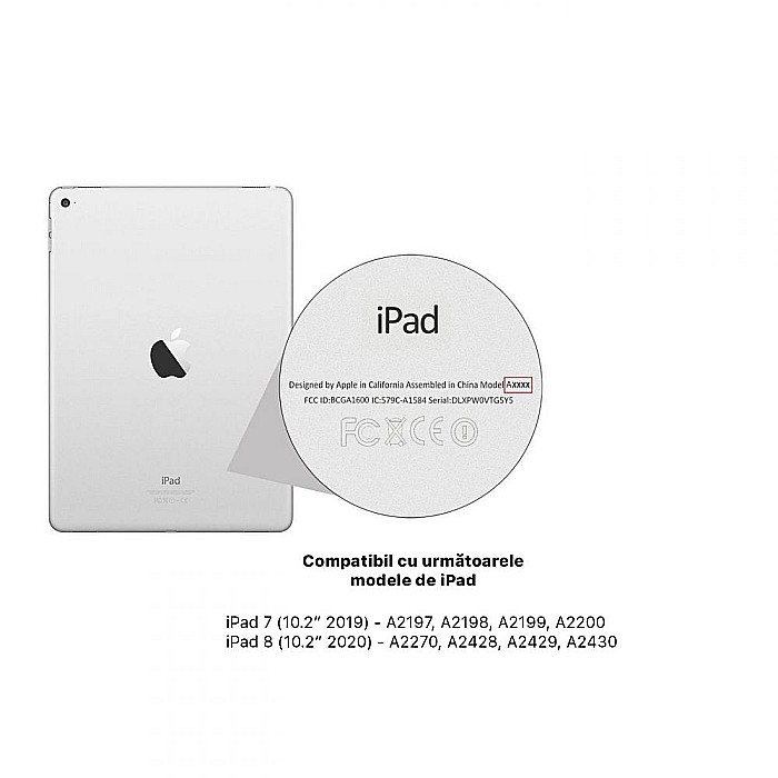 Husa protectie flip cu bumper Anti-fall pentru iPad 10.2 inch 7 / 8, Navy Blue [3]