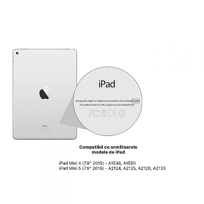Husa Magnetica cu spate transparent, colturi intarite pentru iPad Mini 4, 5 7.9 Inch - Rosu [10]