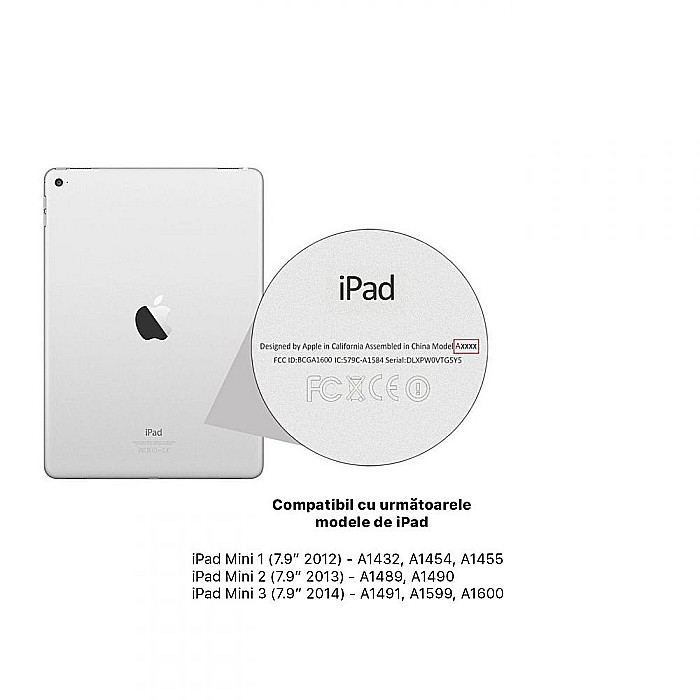 Husa Magnetica cu spate transparent, colturi intarite pentru iPad Mini 1, 2, 3 7.9 Inch - Auriu [10]