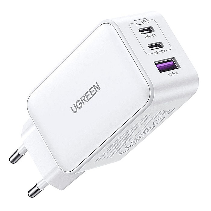 Charger, incarcator retea 240V, USB QC3.0, 2xUSB Type-C PD GaN 65W, 3.25A - Ugreen Nexode (15334) - Alb [3]