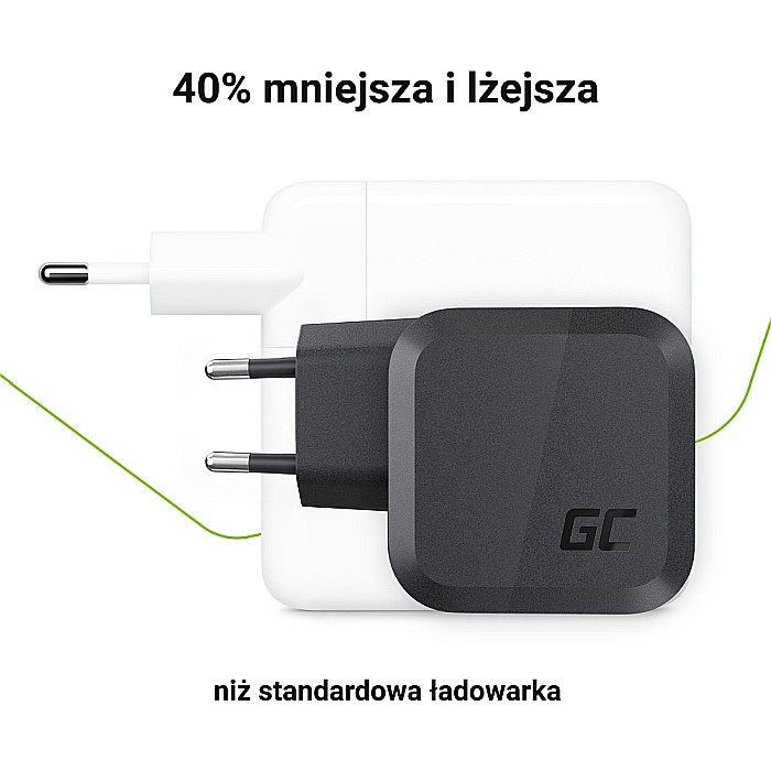 Incarcator Type-C 65W, 2x USB Type-C PD, 1x USB QC3.0, Power GaN, compatibil cu smartphone, laptop, tableta, MacBook, iPhone, iPad - Green Cell GC PowerGaN [3]