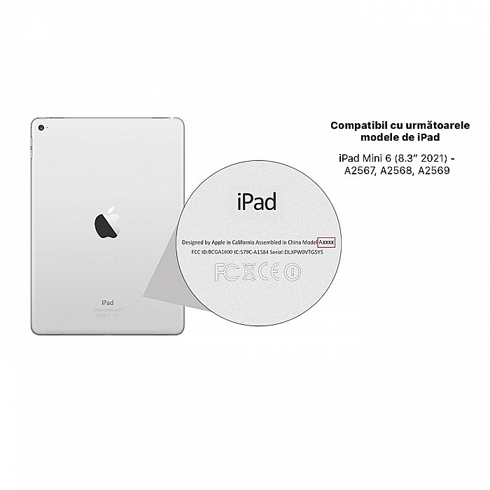 Husa Magnetica cu spate transparent, colturi intarite pentru iPad Mini 6 - Sky Blue [2]
