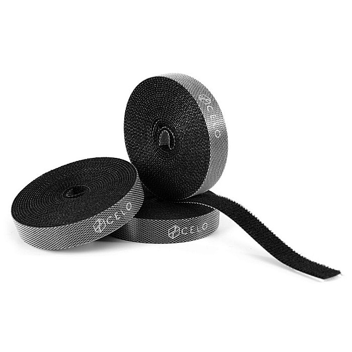 Organizator cabluri, multifunctional tip velcro de 3 metri, Celo, Negru [3]