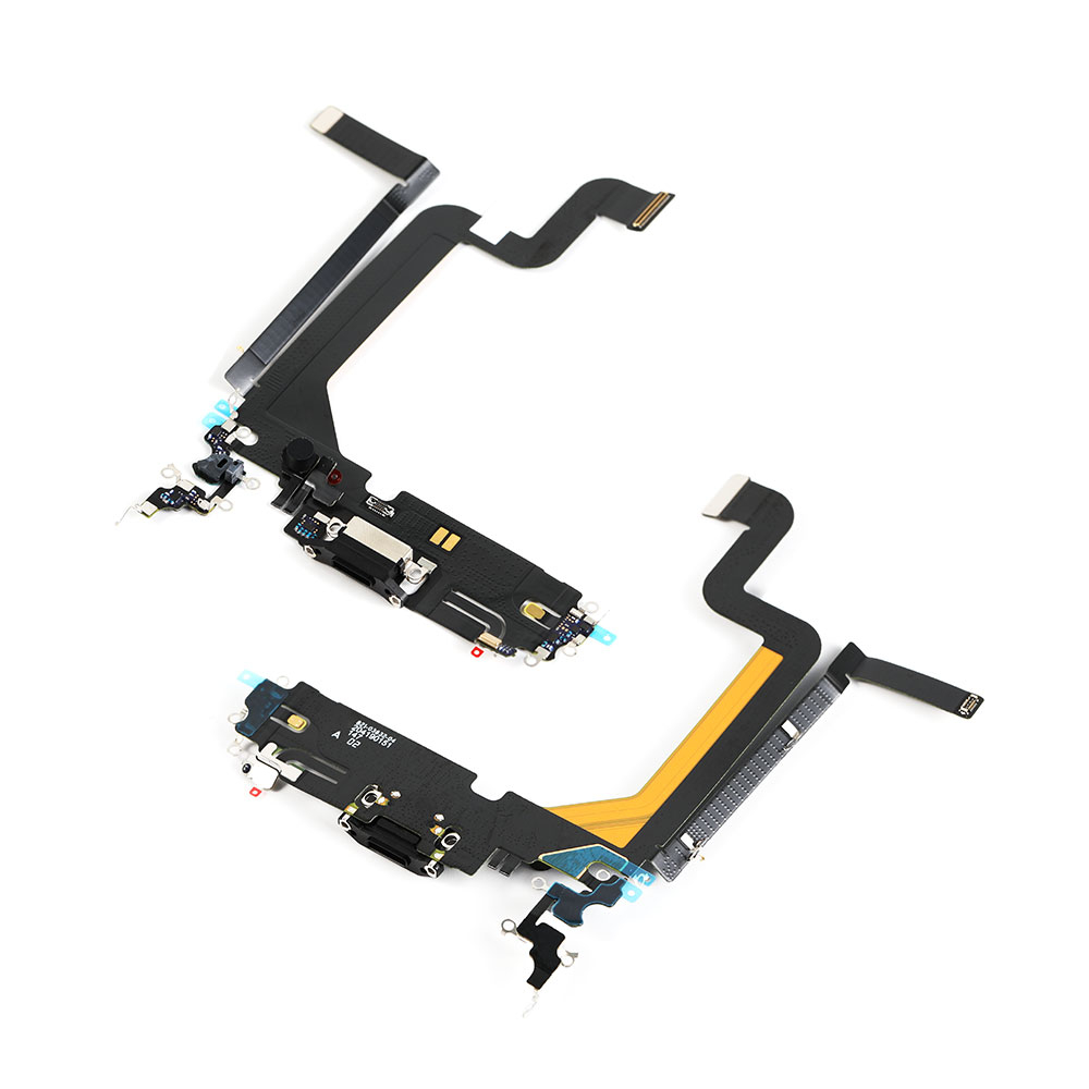 Port incarcare lightning (audio dock connector) flex pentru iPhone 14 Pro Max, OEM, Negru [2]