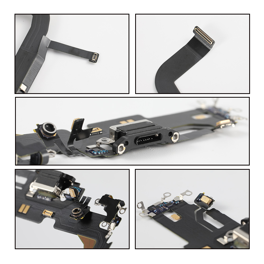 Port incarcare lightning (audio dock connector) flex pentru iPhone 13 Pro Max, OEM, Negru [4]