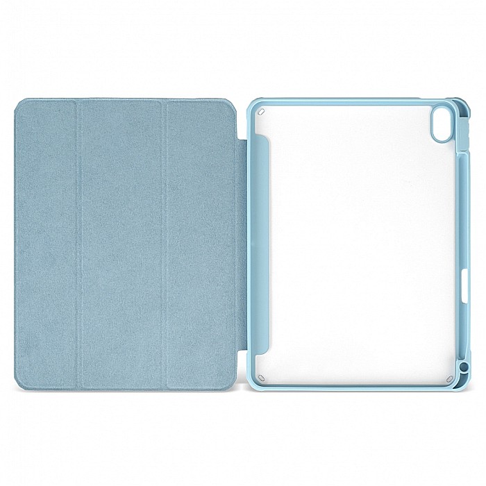Husa Magnetica cu spate acrilic, colturi intarite si suport Stylus pentru iPad Air 4 10.9 - Haze Blue [9]
