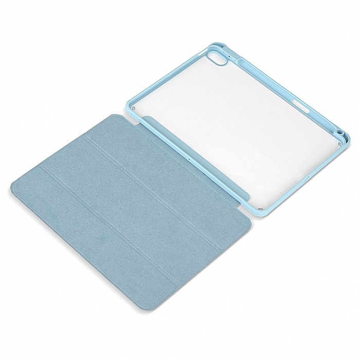 Husa Magnetica cu spate acrilic, colturi intarite si suport Stylus pentru iPad Air 4 10.9 - Haze Blue [6]