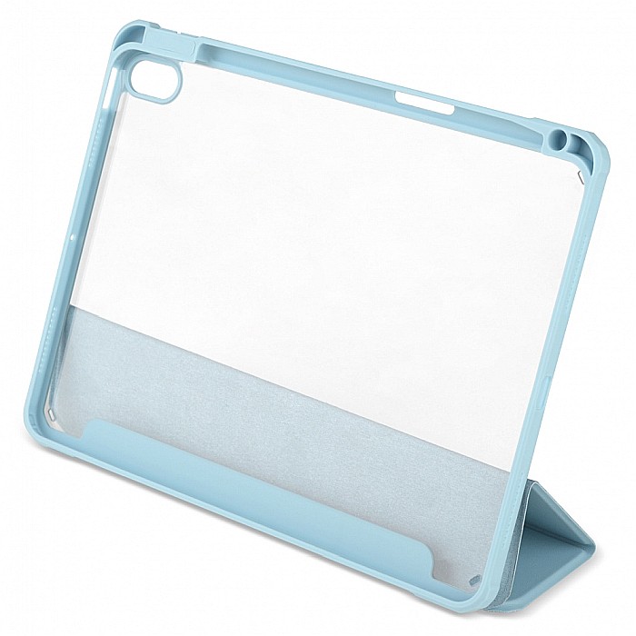 Husa Magnetica cu spate acrilic, colturi intarite si suport Stylus pentru iPad Air 4 10.9 - Haze Blue [5]