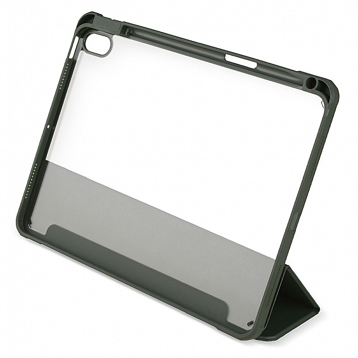 Husa Magnetica cu spate acrilic, colturi intarite si suport Stylus pentru iPad Air 4 10.9 - Army Green [5]