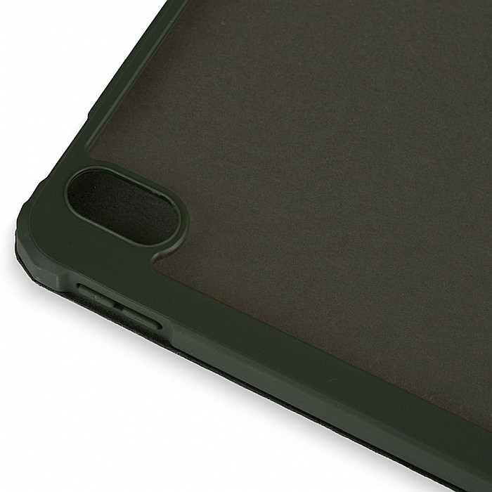 Husa Magnetica cu spate acrilic, colturi intarite si suport Stylus pentru iPad Air 4 10.9 - Army Green [4]