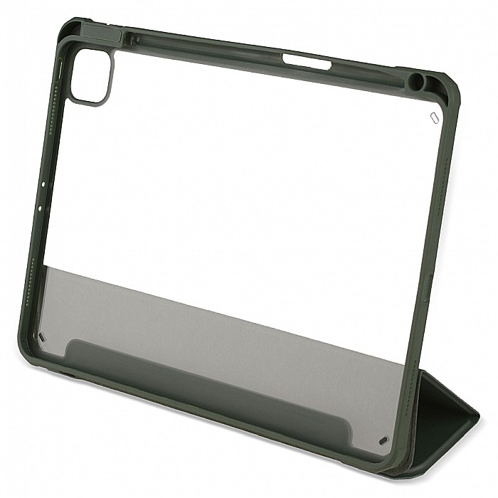 Husa Magnetica cu spate acrilic, colturi intarite si suport Stylus pentru iPad Pro 11 2020 - Army Green [5]