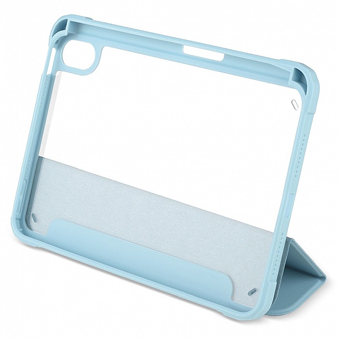 Husa Magnetica cu spate acrilic, colturi intarite si suport Stylus pentru iPad Mini 6 - Haze Blue [5]