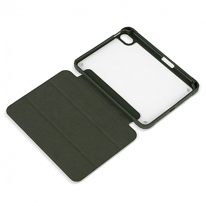Husa Magnetica cu spate acrilic, colturi intarite si suport Stylus pentru iPad Mini 6 - Army Green [6]
