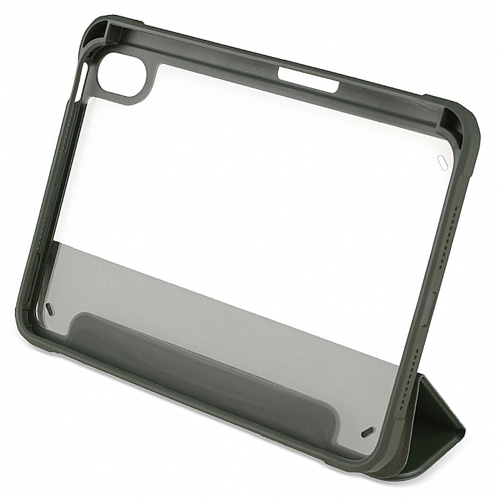 Husa Magnetica cu spate acrilic, colturi intarite si suport Stylus pentru iPad Mini 6 - Army Green [5]