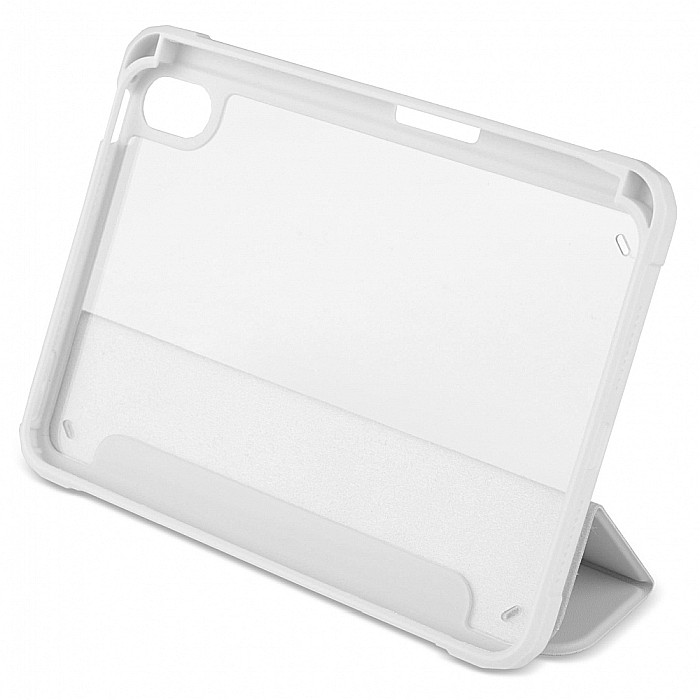 Husa Magnetica cu spate acrilic, colturi intarite si suport Stylus pentru iPad Mini 6 - Gri [5]