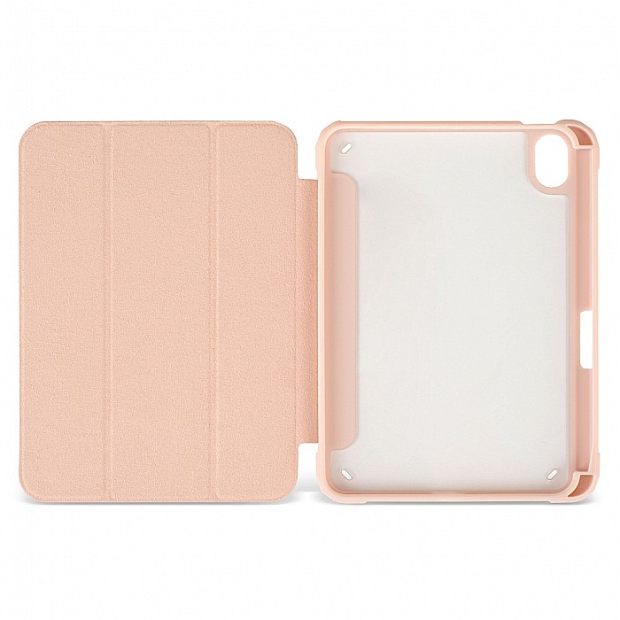 Husa Magnetica cu spate acrilic, colturi intarite si suport Stylus pentru iPad Mini 6 - Roz [9]