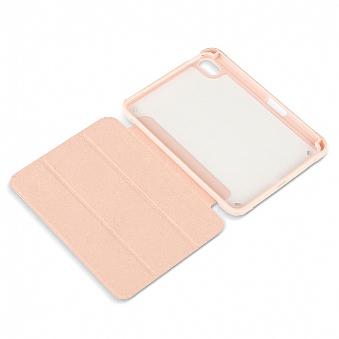 Husa Magnetica cu spate acrilic, colturi intarite si suport Stylus pentru iPad Mini 6 - Roz [6]