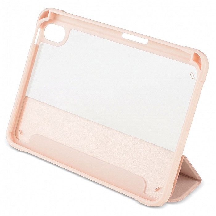 Husa Magnetica cu spate acrilic, colturi intarite si suport Stylus pentru iPad Mini 6 - Roz [5]