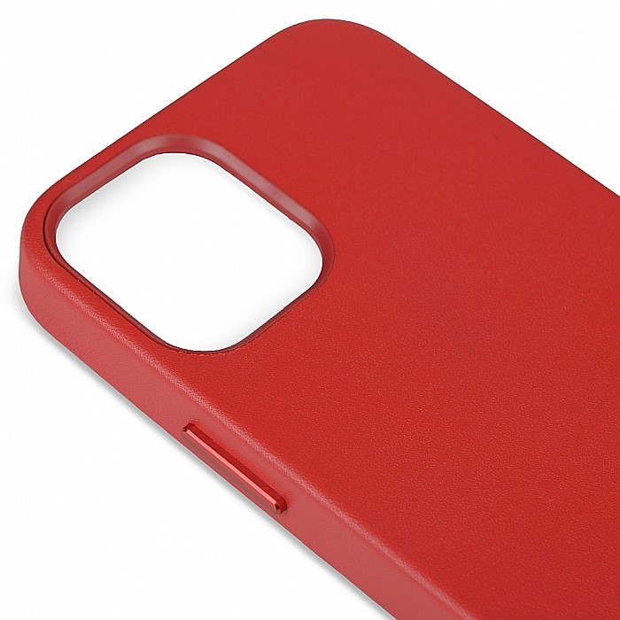 Husa de protectie tip Magsafe din piele compatibil cu iPhone 12 Mini - Rosu [6]
