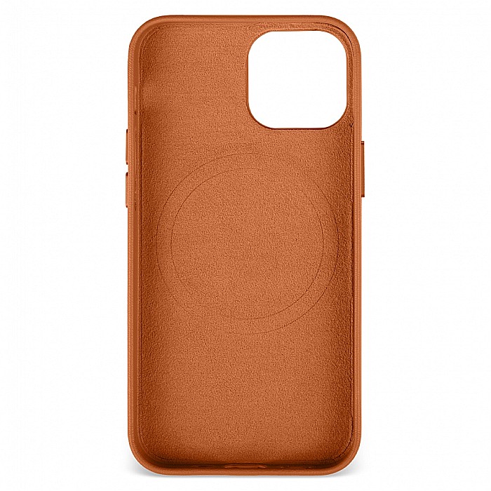 Husa din Piele Naturala pentru Apple iPhone 13 mini, compatibilitate MagSafe, Maro [3]