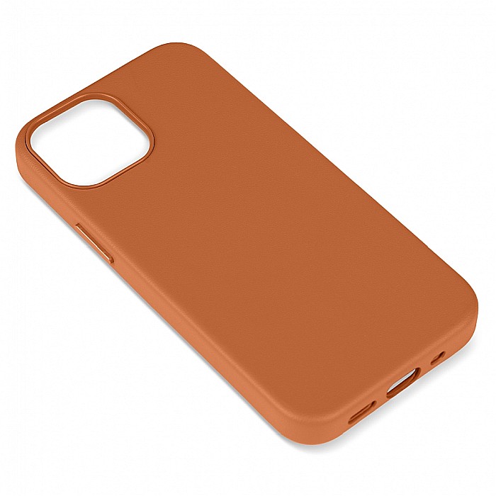 Husa din Piele Naturala pentru Apple iPhone 13 mini, compatibilitate MagSafe, Maro [4]
