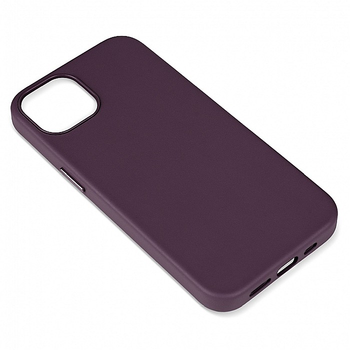 Husa de protectie tip Magsafe din piele compatibil cu iPhone 13 - Dark Purple [4]