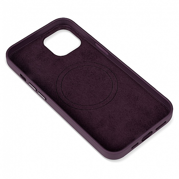 Husa de protectie tip Magsafe din piele compatibil cu iPhone 13 - Dark Purple [5]