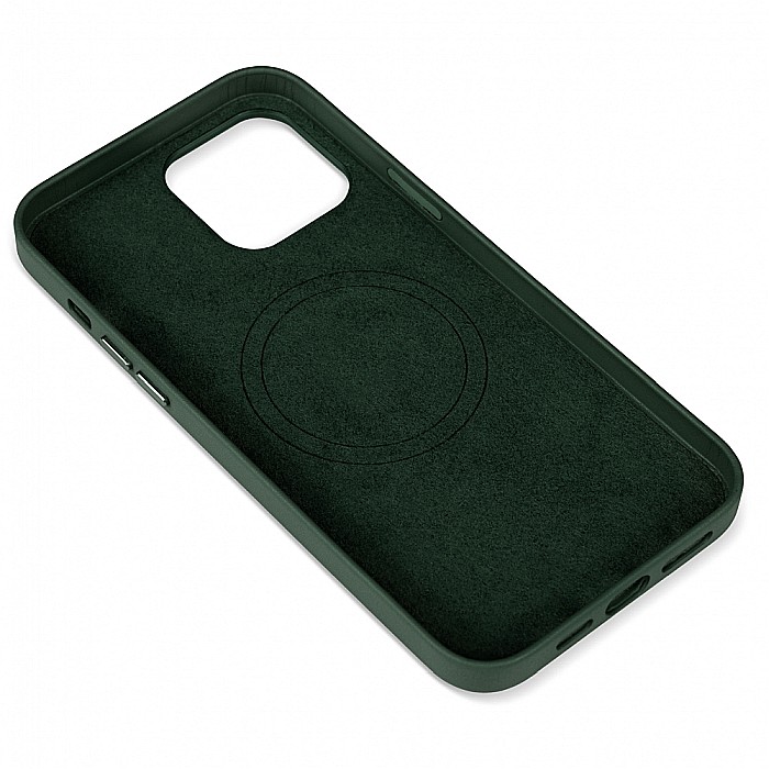 Husa de protectie tip Magsafe din piele compatibil cu iPhone 13 Pro Max - Dark Green [5]