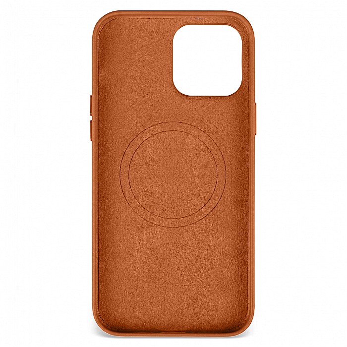 Husa din Piele Naturala pentru Apple iPhone 13 Pro Max, compatibilitate MagSafe, Maro [3]
