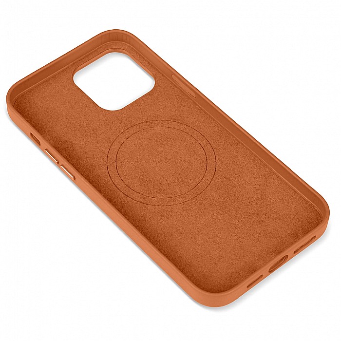 Husa din Piele Naturala pentru Apple iPhone 13 Pro Max, compatibilitate MagSafe, Maro [5]