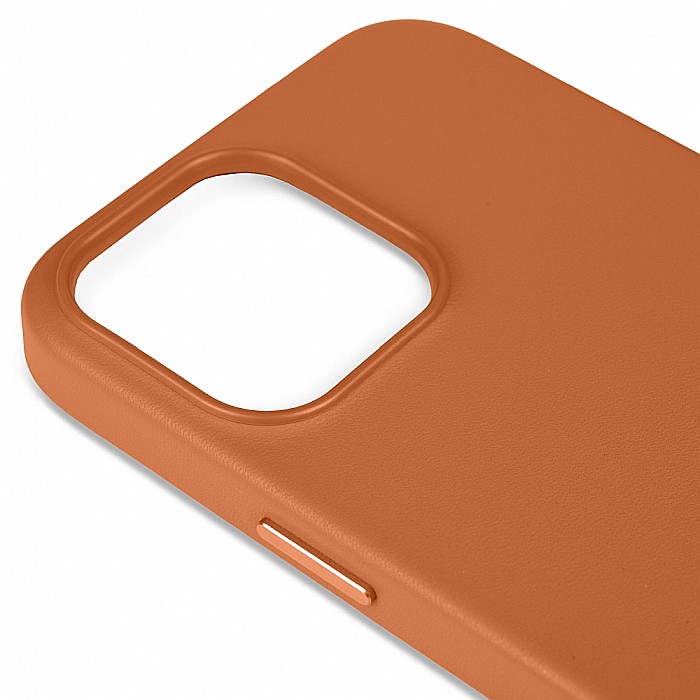 Husa din Piele Naturala pentru Apple iPhone 13 Pro Max, compatibilitate MagSafe, Maro [6]