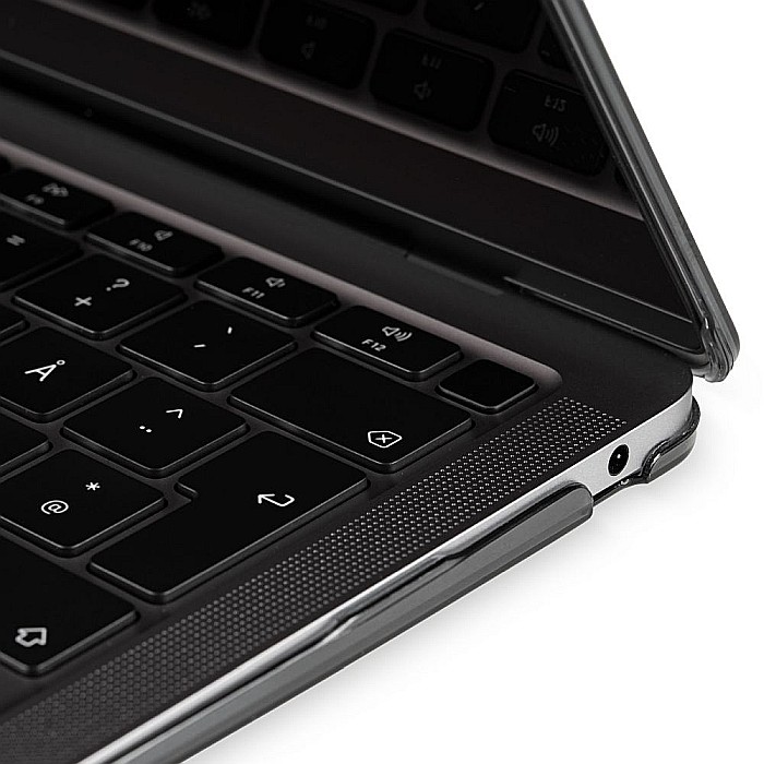 Carcasa de protectie pentru MacBook Air 13-inch A1932, A2179, A2337 - Negru Transparent Lucios [7]