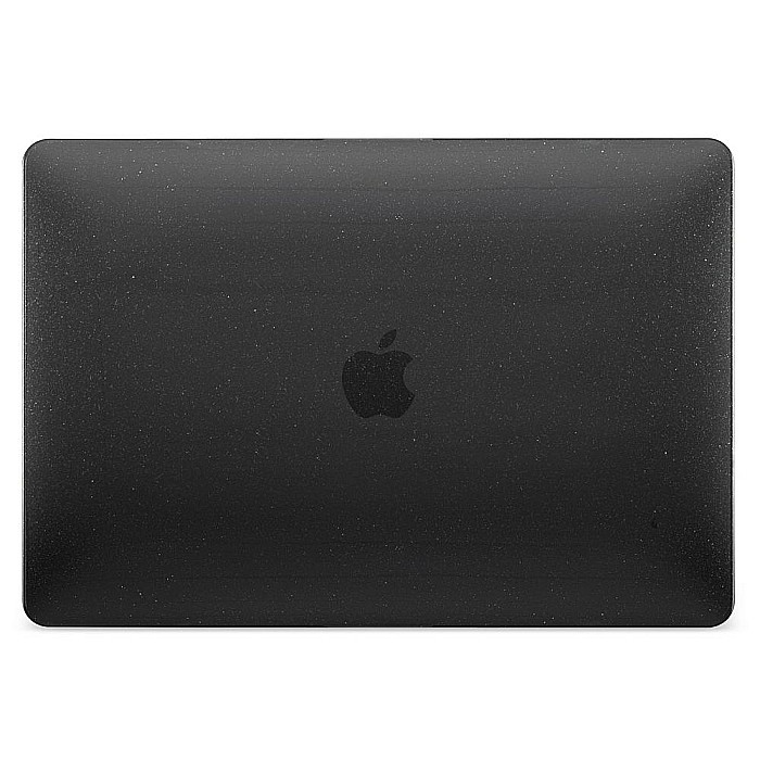 Carcasa de protectie pentru MacBook Pro M1/M2 14-inch A2442, A2779 - Negru Transparent cu sclipici [4]